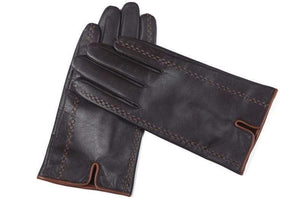 Planet Gates Winter Men's Genuine Leather Gloves  New Brand Touch Screen Gloves Fashion Warm Black Gloves Goatskin Mittens GSM012
