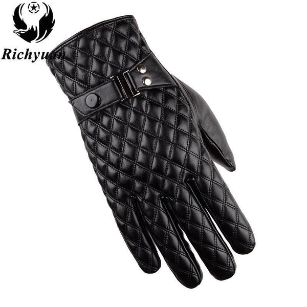 Planet Gates Winter Men's  Leather Gloves  New Brand Touch Screen Gloves Fashion Warm Black Gloves