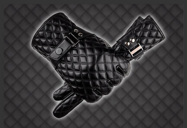 Planet Gates Winter Men's  Leather Gloves  New Brand Touch Screen Gloves Fashion Warm Black Gloves