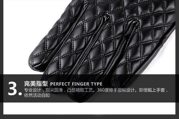 Planet Gates Winter Men's  Leather Gloves  New Brand Touch Screen Gloves Fashion Warm Black Gloves