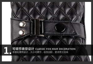 Planet Gates Winter Men's  Leather Gloves  New Brand Touch Screen Gloves Fashion Warm Black Gloves