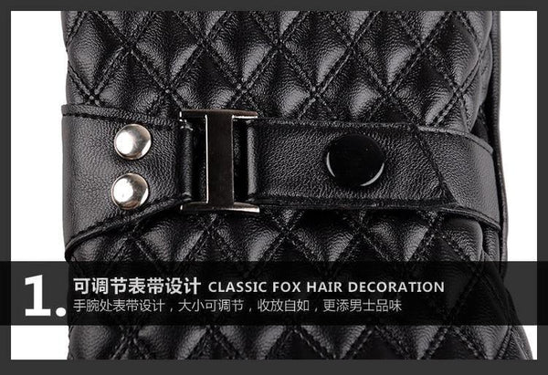 Planet Gates Winter Men's  Leather Gloves  New Brand Touch Screen Gloves Fashion Warm Black Gloves