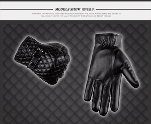 Planet Gates Winter Men's  Leather Gloves  New Brand Touch Screen Gloves Fashion Warm Black Gloves