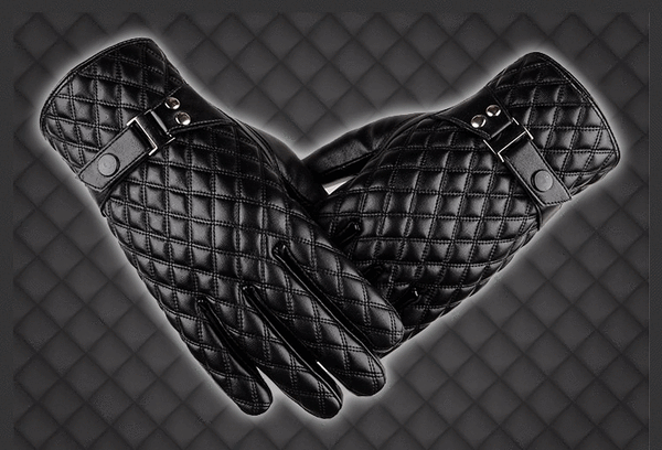 Planet Gates Winter Men's  Leather Gloves  New Brand Touch Screen Gloves Fashion Warm Black Gloves