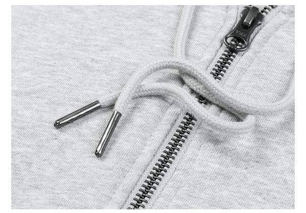 Planet Gates Winter New Cotton-Jersey Zip-Up Hoodie Men basic hooded Sweatshirts Comfortable Jogger Jackets Outerwear