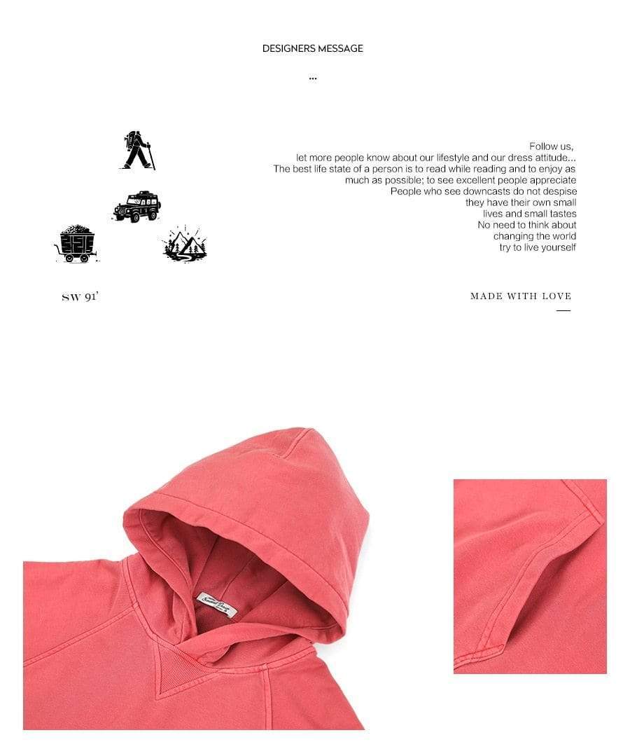 Planet Gates Winter New Garment Dyed Loose Hoodies Men Retro Sweatshirts Vintage Raglan sleeves Jogger Tracksuits