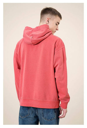 Planet Gates Winter New Garment Dyed Loose Hoodies Men Retro Sweatshirts Vintage Raglan sleeves Jogger Tracksuits