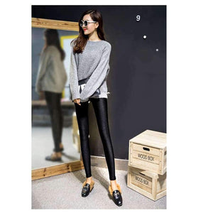 Planet Gates Winter Plus Velvet Thickening Wear Leggings Black Feet Trousers Warm Large Size Shiny Pants Women Workout Leggins