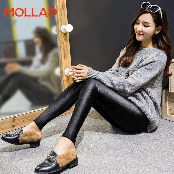 Planet Gates Winter Plus Velvet Thickening Wear Leggings Black Feet Trousers Warm Large Size Shiny Pants Women Workout Leggins