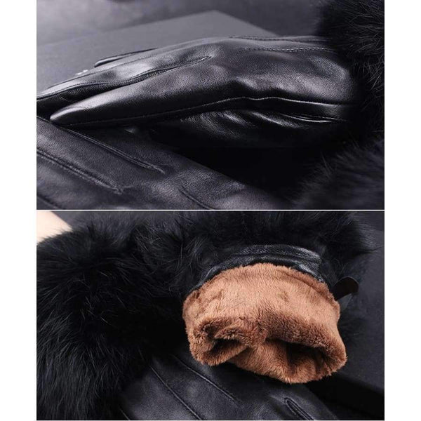 Planet Gates Winter Spring Fashion Winter Sheepskin Gloves Top Lambskin Solid Real Genuine Leather Women Wrist Driving Glove
