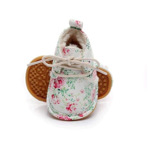Planet Gates Winter super warm floral printing PU leather with fur baby moccasins infant baby girl boys shoes lace up boot