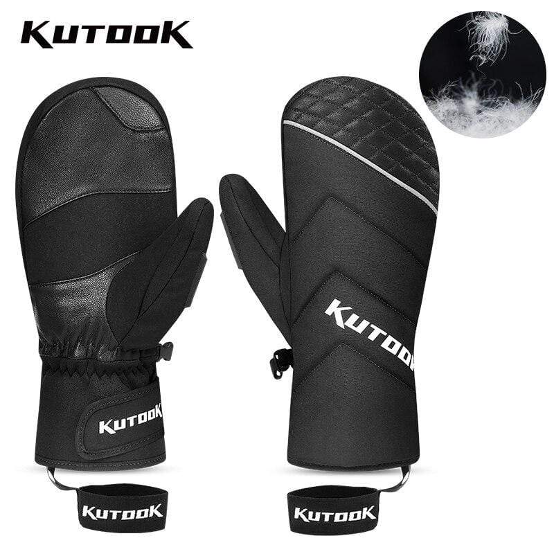 Planet Gates Winter Thermal Ski Gloves Snowmobile Down Gloves Waterproof Leather Snow Gloves Skating Snowboard Skiing Mitten Men Women