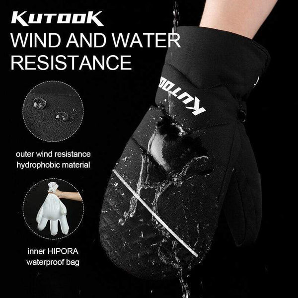 Planet Gates Winter Thermal Ski Gloves Snowmobile Down Gloves Waterproof Leather Snow Gloves Skating Snowboard Skiing Mitten Men Women