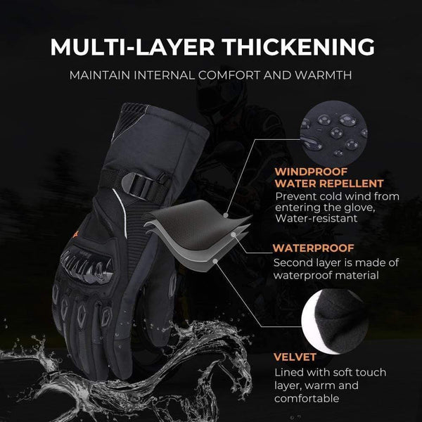 Planet Gates Winter Warm Motorcycle Gloves Touch Screen Waterproof Windproof Protective Winter Gloves Men Guantes Moto Luvas