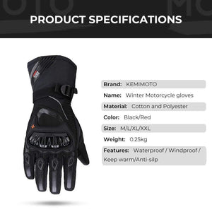 Planet Gates Winter Warm Motorcycle Gloves Touch Screen Waterproof Windproof Protective Winter Gloves Men Guantes Moto Luvas