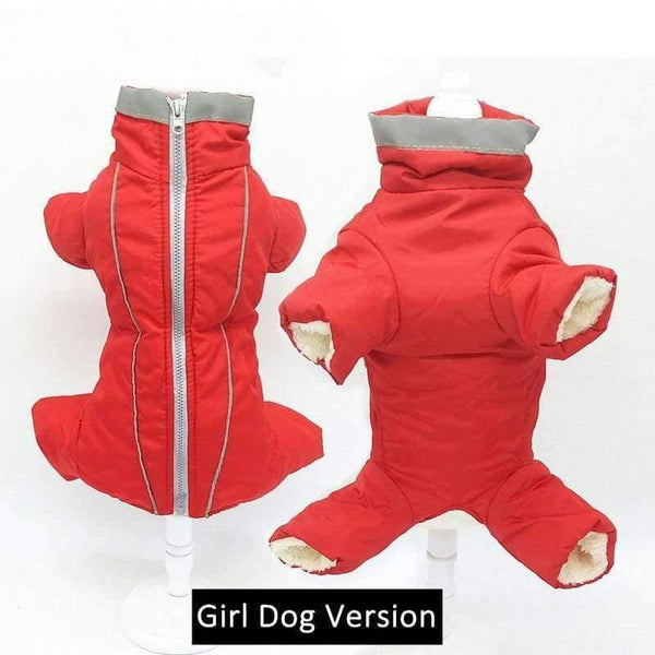 Planet Gates Winter Warm Pet Dog Clothes Waterproof Dog Coat for Small Dog Reflective Dog Jumsuit Soft Fleece Full-Covered Belly