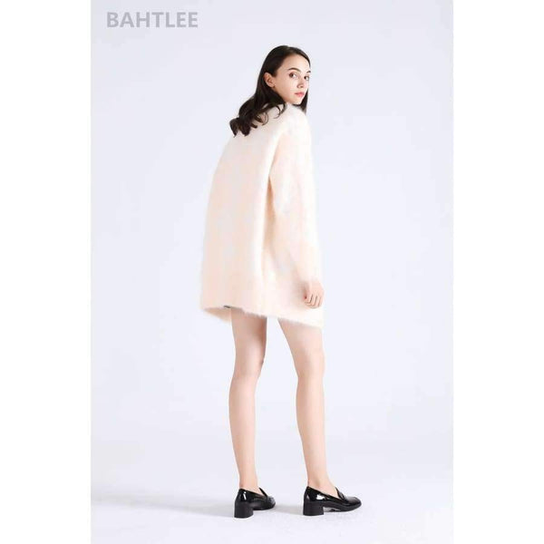 Planet Gates Winter women's angora rabbit cardigans knitting sweater  looser  fashion brand keep warm GEOMETRIC pattern pocket