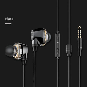 Planet Gates Wired H10 Black Baseus S10 Double dynamic bluetooth earphone / H10 3.5MM Wired Earphone stereo bass sound earphones with mic for mobile phone