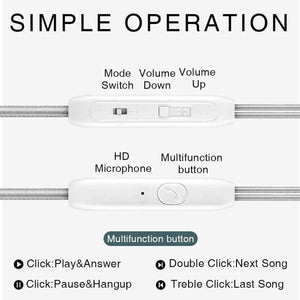 Planet Gates Wired Headphone with Microphone Volume Control Sport Earphones Earhook Earphone Anti-drop Off Headset for iPhone