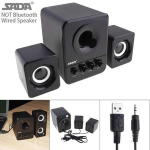 Planet Gates Wired Speaker 1 SADA Full Range 3D Stereo 2.1 Subwoofer Wireless Bluetooth PC Speaker Portable bass Music DJ USB Computer Speakers For Phone TV