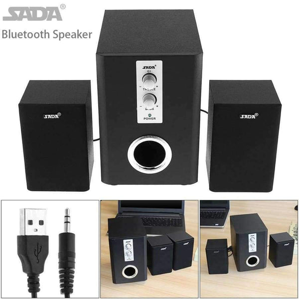Planet Gates Wired Speaker SADA Full Range 3D Stereo 2.1 Subwoofer Wireless Bluetooth PC Speaker Portable bass Music DJ USB Computer Speakers For Phone TV