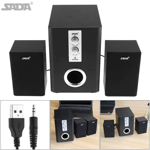Planet Gates Wired Speaker SADA Full Range 3D Stereo 2.1 Subwoofer Wireless Bluetooth PC Speaker Portable bass Music DJ USB Computer Speakers For Phone TV