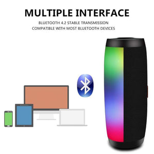 Planet Gates Wireless Bluetooth Speaker LED Portable Boom Box Outdoor Bass Column Subwoffer Sound Box with Mic Support TF FM USB