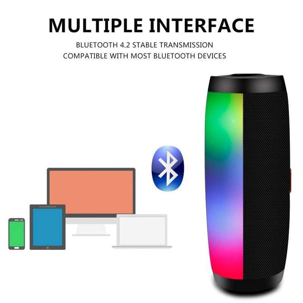 Planet Gates Wireless Bluetooth Speaker LED Portable Boom Box Outdoor Bass Column Subwoffer Sound Box with Mic Support TF FM USB