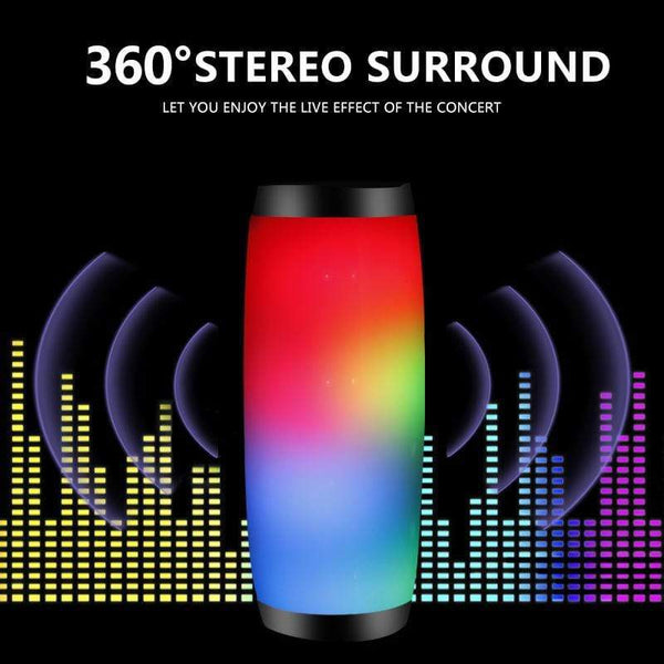 Planet Gates Wireless Bluetooth Speaker LED Portable Boom Box Outdoor Bass Column Subwoffer Sound Box with Mic Support TF FM USB