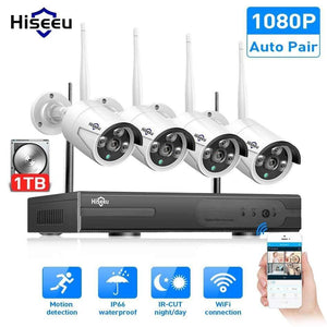Planet Gates Wireless CCTV System 1080P 1TB 4pcs 2MP NVR IP IR-CUT outdoor CCTV Camera IP Security System Video Surveillance Kit