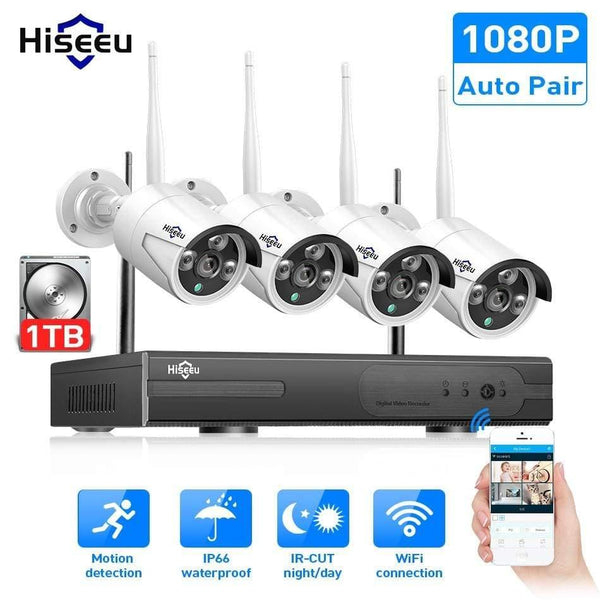 Planet Gates Wireless CCTV System 1080P 1TB 4pcs 2MP NVR IP IR-CUT outdoor CCTV Camera IP Security System Video Surveillance Kit