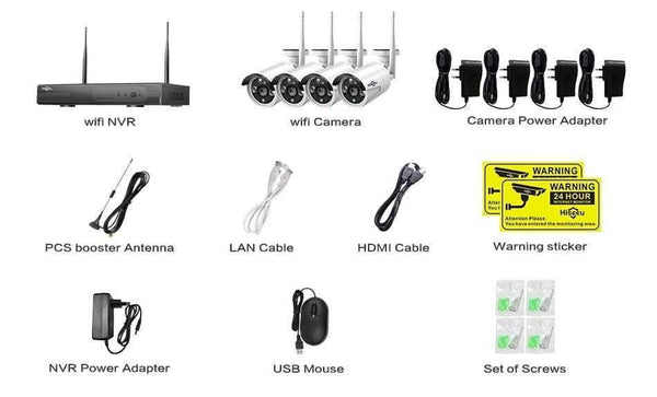Planet Gates Wireless CCTV System 1080P 1TB 4pcs 2MP NVR IP IR-CUT outdoor CCTV Camera IP Security System Video Surveillance Kit