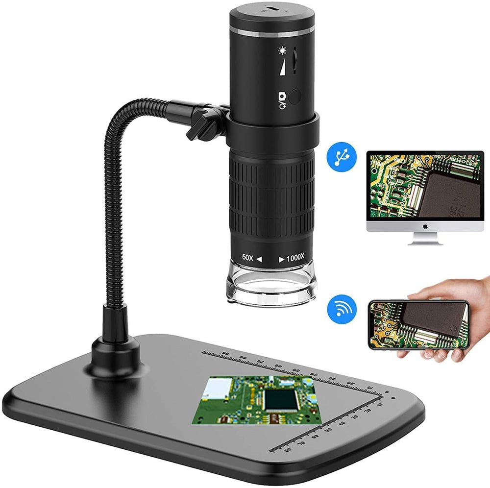 Planet Gates Wireless Digital Microscope Handheld USB HD Inspection Camera 50x-1000x Magnification with Flexible Stand For iPhone iPad PC