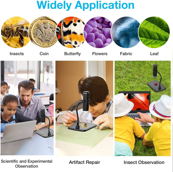Planet Gates Wireless Digital Microscope Handheld USB HD Inspection Camera 50x-1000x Magnification with Flexible Stand For iPhone iPad PC