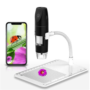 Planet Gates Wireless Digital Microscope Handheld USB HD Inspection Camera 50x-1000x Magnification with Flexible Stand For iPhone iPad PC