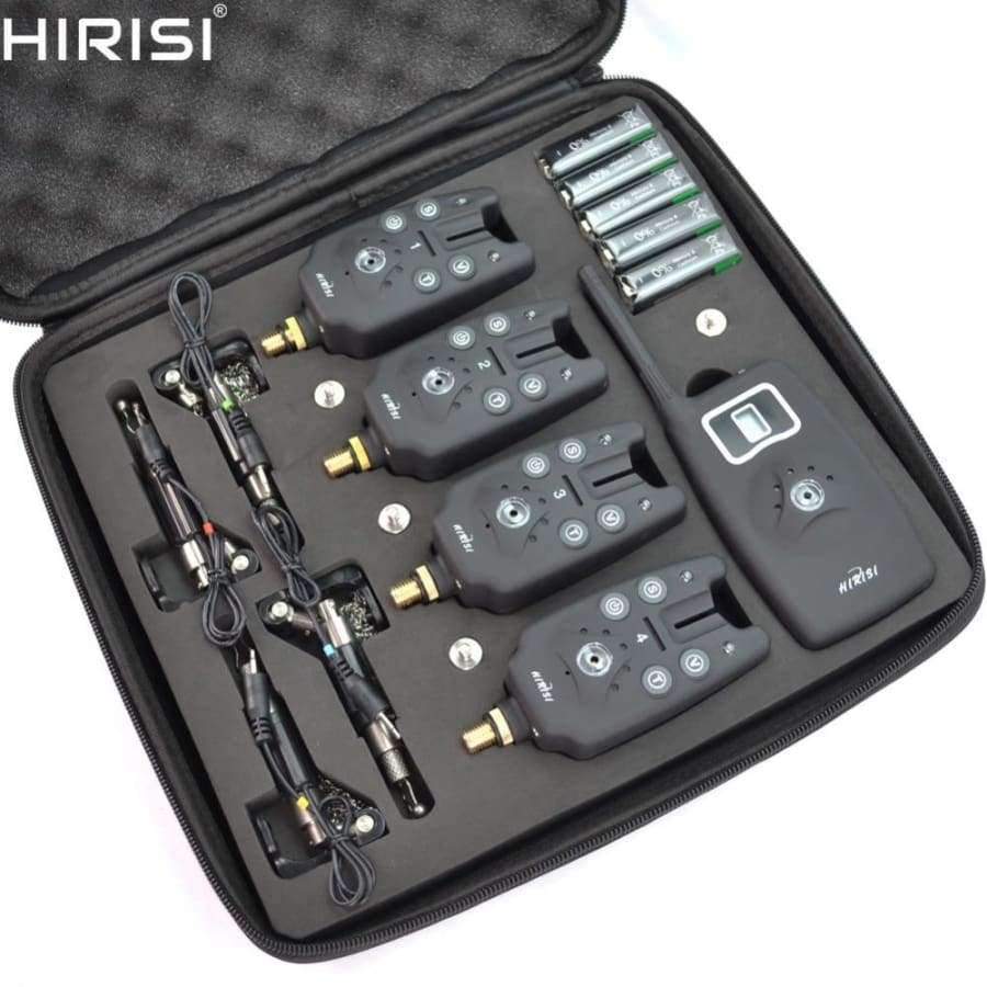 Planet Gates Wireless fishing bite alarm 1+4 set with 4pcs illuminated swinger in  EVA case for carp fishing B1203S