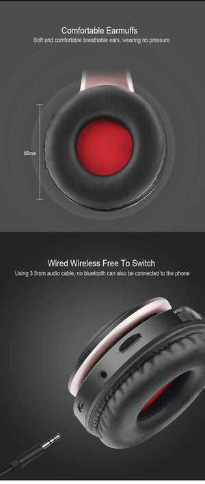 Planet Gates Wireless Headphones Bluetooth Stereo Foldable Headset Audio Mp3 Adjustable Earphones with Mic for Music