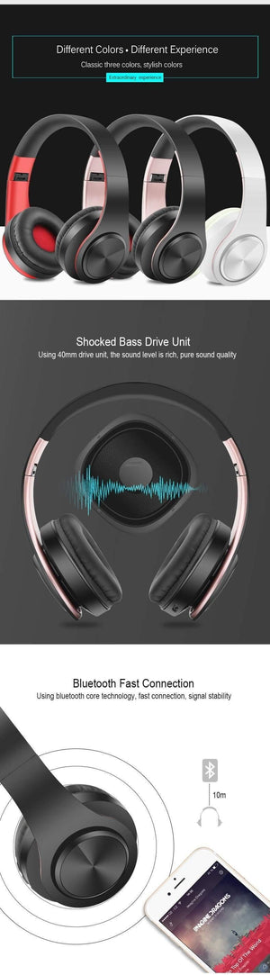 Planet Gates Wireless Headphones Bluetooth Stereo Foldable Headset Audio Mp3 Adjustable Earphones with Mic for Music