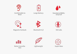 Planet Gates Wireless Headphones IPX5 Waterproof Sports Bluetooth Earphone with Mic Bass Bluetooth Earphones