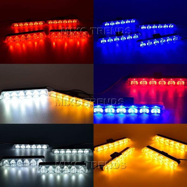 Planet Gates Wireless Remote Stroboscope Led Police Light 4*6 Led Car Truck Ambulance Emergency Flashing Firemen Strobe Warning Light DC 12V