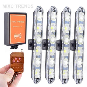 Planet Gates Wireless Remote Stroboscope Led Police Light 4*6 Led Car Truck Ambulance Emergency Flashing Firemen Strobe Warning Light DC 12V
