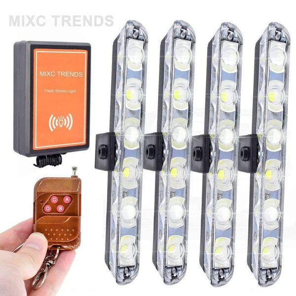 Planet Gates Wireless Remote Stroboscope Led Police Light 4*6 Led Car Truck Ambulance Emergency Flashing Firemen Strobe Warning Light DC 12V