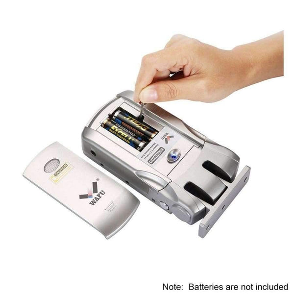 Planet Gates Wireless Security Invisible Keyless Entry Door Lock Home Smart Remote Control Lock with 4 Remote Keys Silver