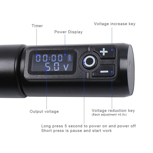 Planet Gates Wireless Tattoo Machine Pen Replaceable Battery Coreless Motor Rotary Tattoo Pen Cartridge for Tattoo Artists Low Vibration