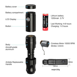 Planet Gates Wireless Tattoo Machine Pen Rotary Tattoo Eyebrow Machine for Body Art Wireless Tattoo Pen Professional Coreless Motor