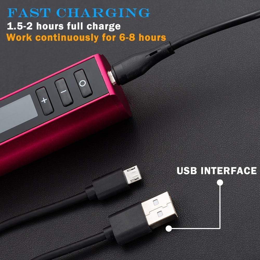 Planet Gates Wireless Tattoo Pen Machine Brushless Motor 1950 mAh Lithium Battery Fast Charge for Travel Portability