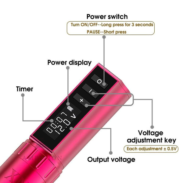 Planet Gates Wireless Tattoo Pen Machine Brushless Motor 1950 mAh Lithium Battery Fast Charge for Travel Portability
