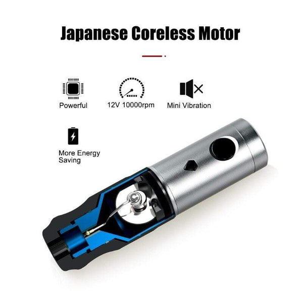 Planet Gates Wireless Tattoo Pen Machine Japanese Coreless Motor 2 Battery Pack Tattoo Supplies