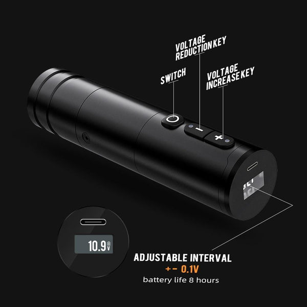 Planet Gates Wireless Tattoo Pen Machine Powerful Coreless DC Motor Fast Charging 2400 mAh Lithium Battery for Artist Body