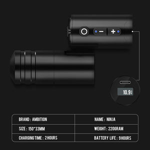 Planet Gates Wireless Tattoo Pen Machine Powerful Coreless DC Motor Fast Charging 2400 mAh Lithium Battery for Artist Body